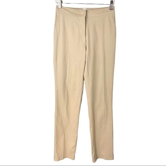VINTAGE 90’s Armani Exchange Slim Straight Tan Stretch Pants Size 4 - Picture 1 of 6